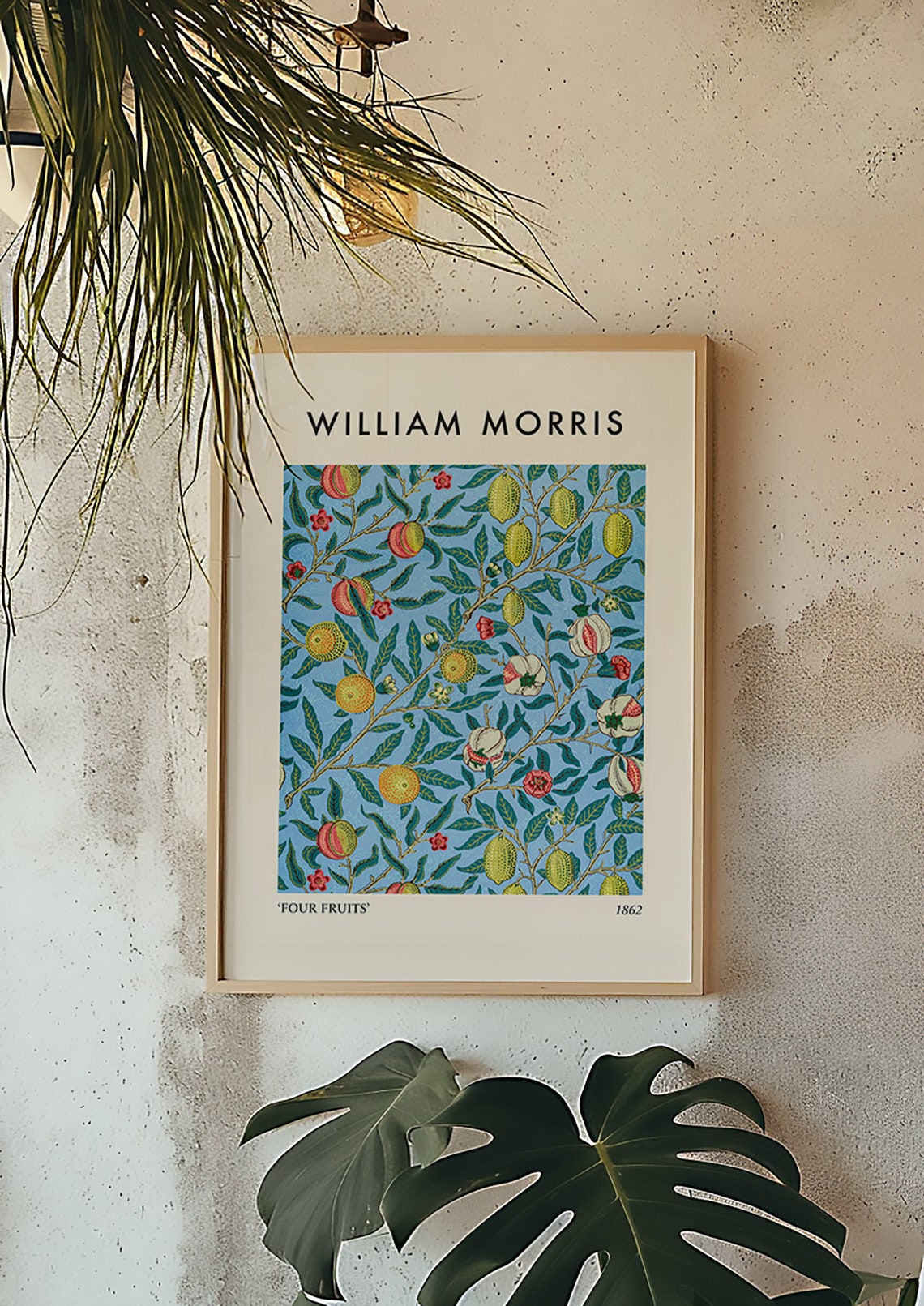William Morris Four Fruits 1862 Blue Botanical Arts And Crafts Poster - Image 3