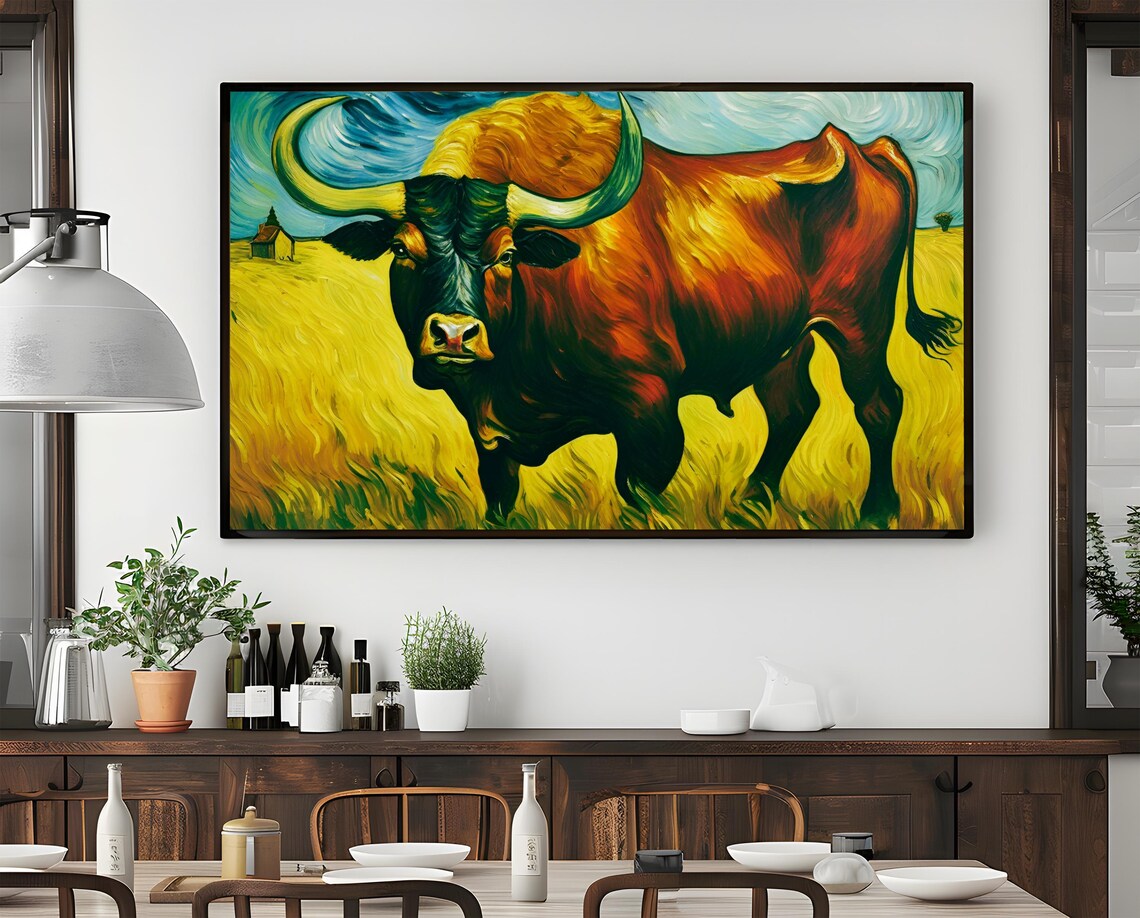 Bold Bull, Rustic Farmhouse Animal Wall Art