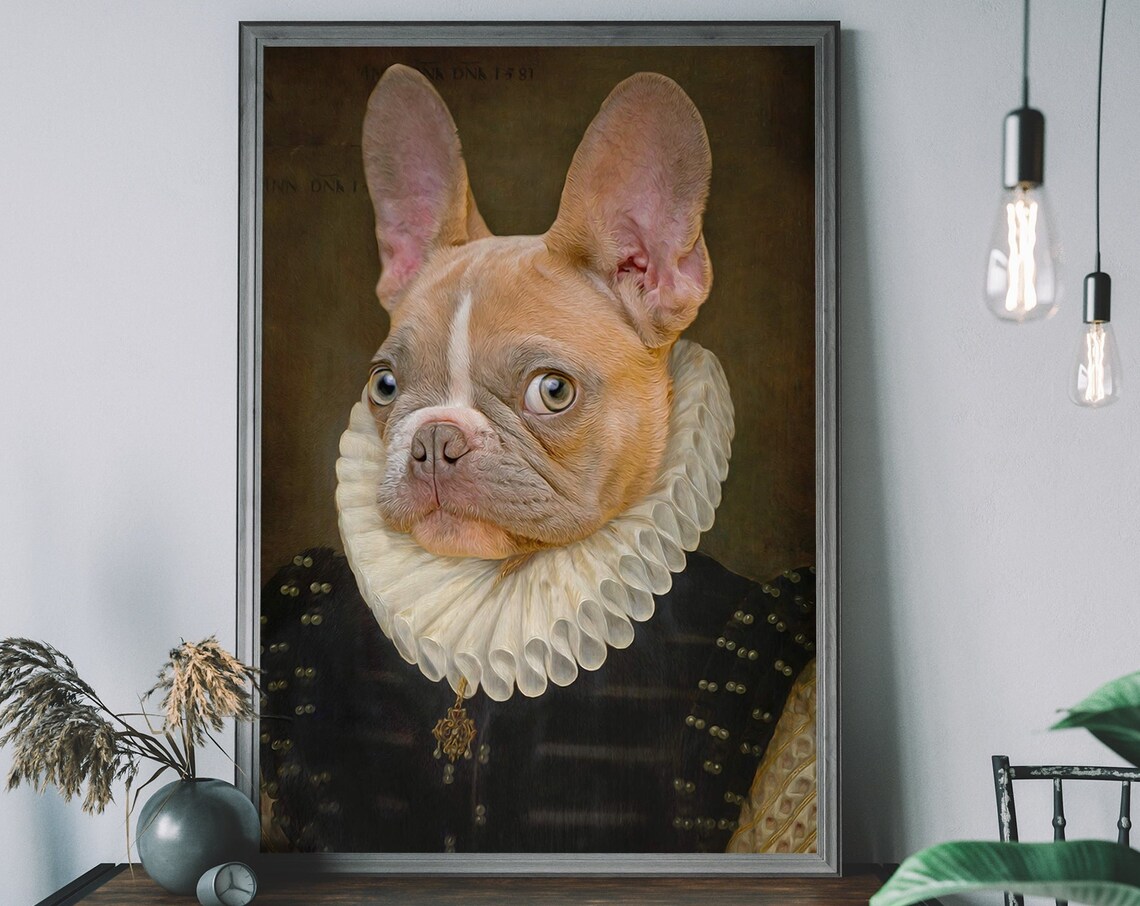 French Bulldog Portrait Renaissance Dog Art Print