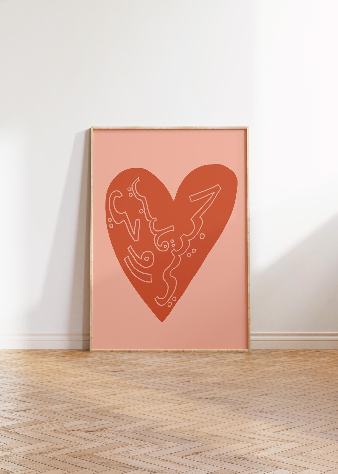 My Love Heart Soul Arabic Poster, Retro Pop Art