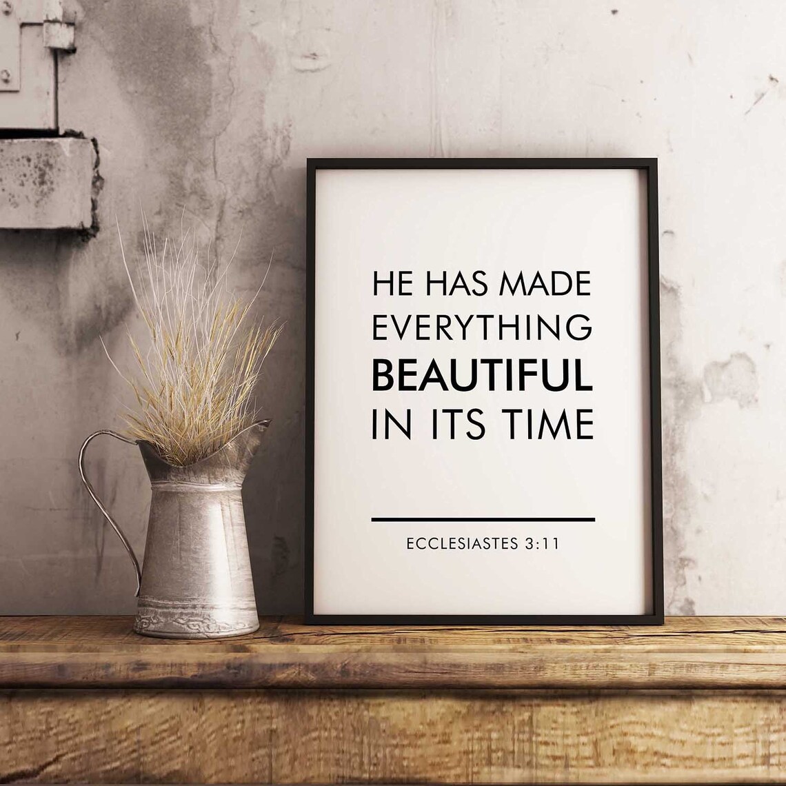 Ecclesiastes 3:11 Beautiful In Its Time Scripture Minimal Poster - Image 2