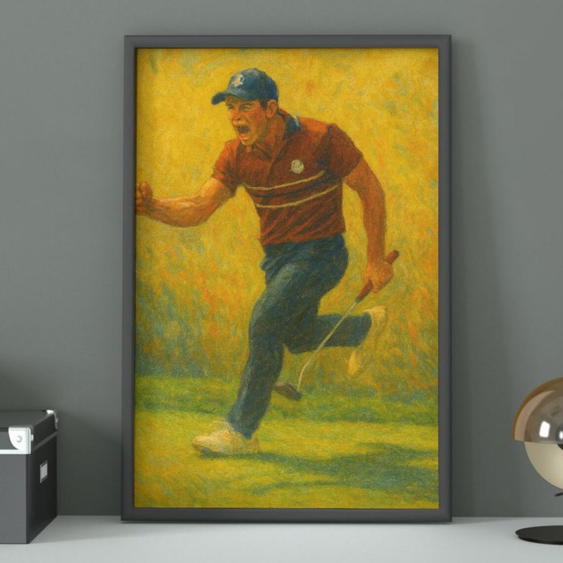 Viktor Hovland Ryder Cup Team Europe Golf Painting Triumph Poster