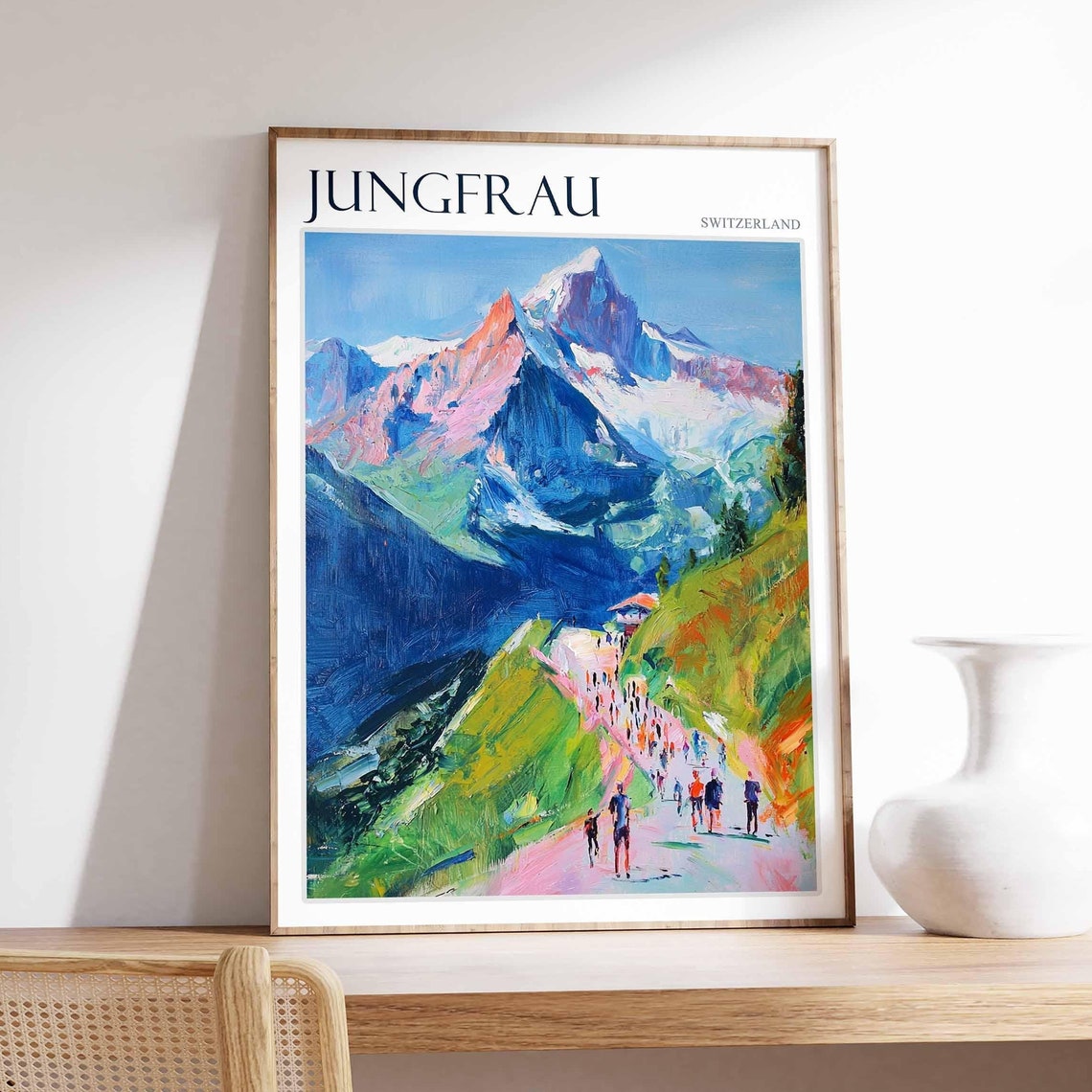 Jungfrau Poster Switzerland Travel Print Swiss Decor Europe Travel Poster European Wall Art Jungfrau Gift Jungfrau Travel Poster