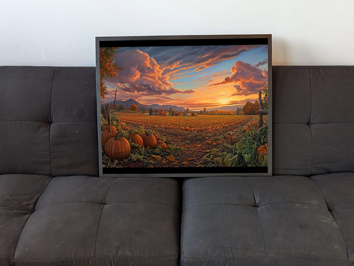 Pumpkin Patch - Rustic Autumn Art Print - Image 4