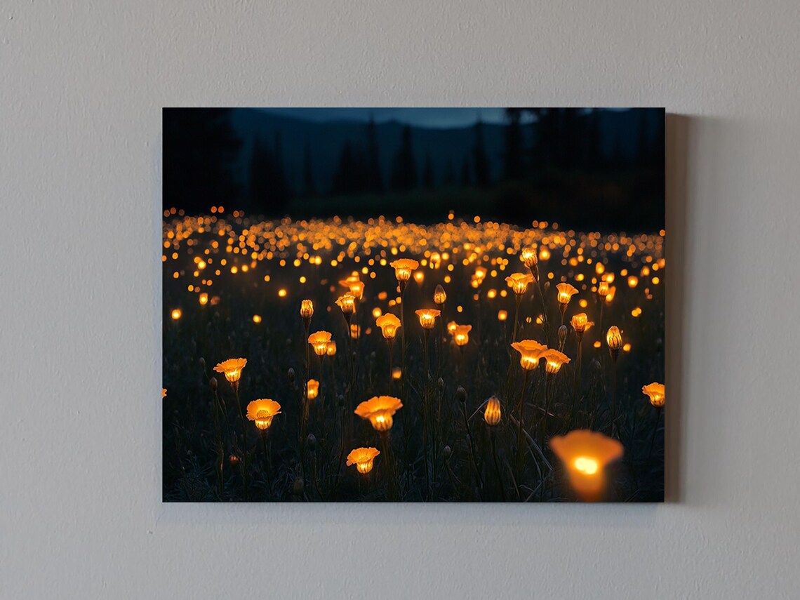Marigold Field At Night, Día De Los Muertos Art Print