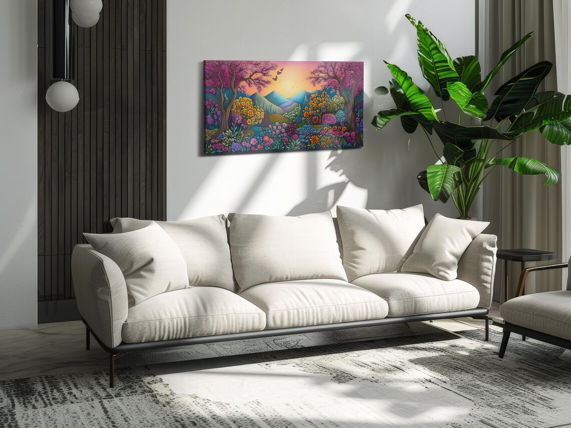Tranquil Spring Meadow Art Print, Peaceful Decor - Image 3