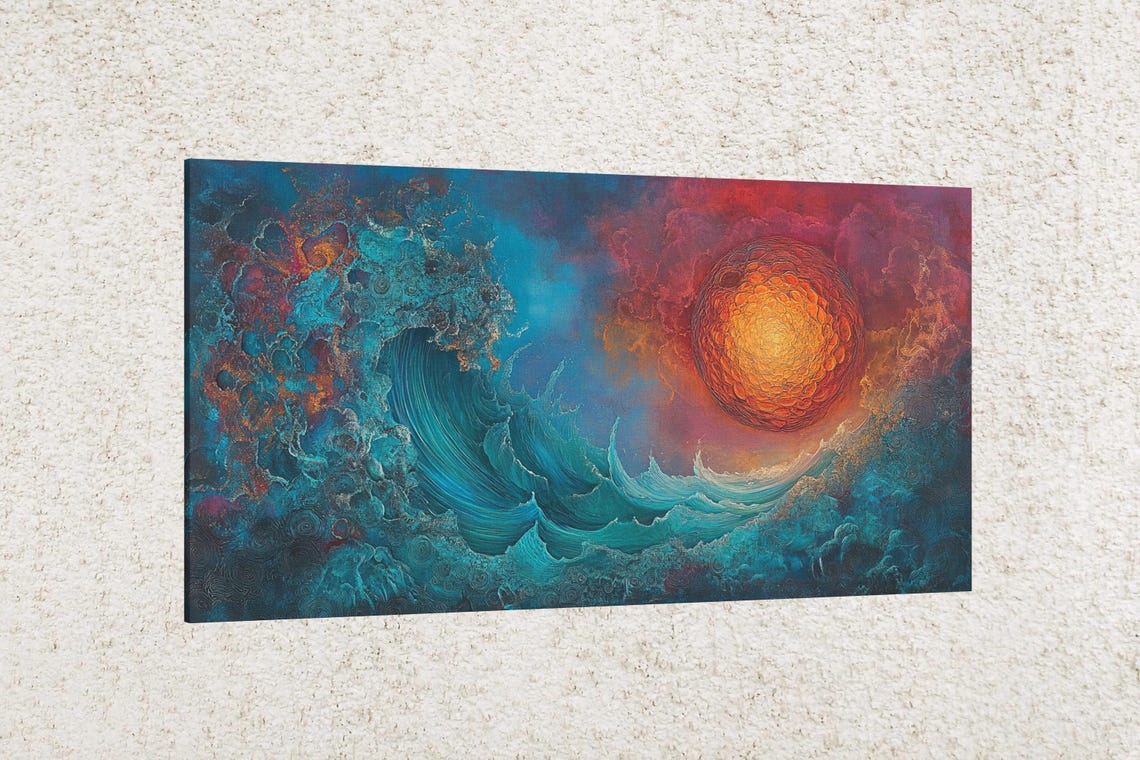Cosmic Wave And Sun Art Print