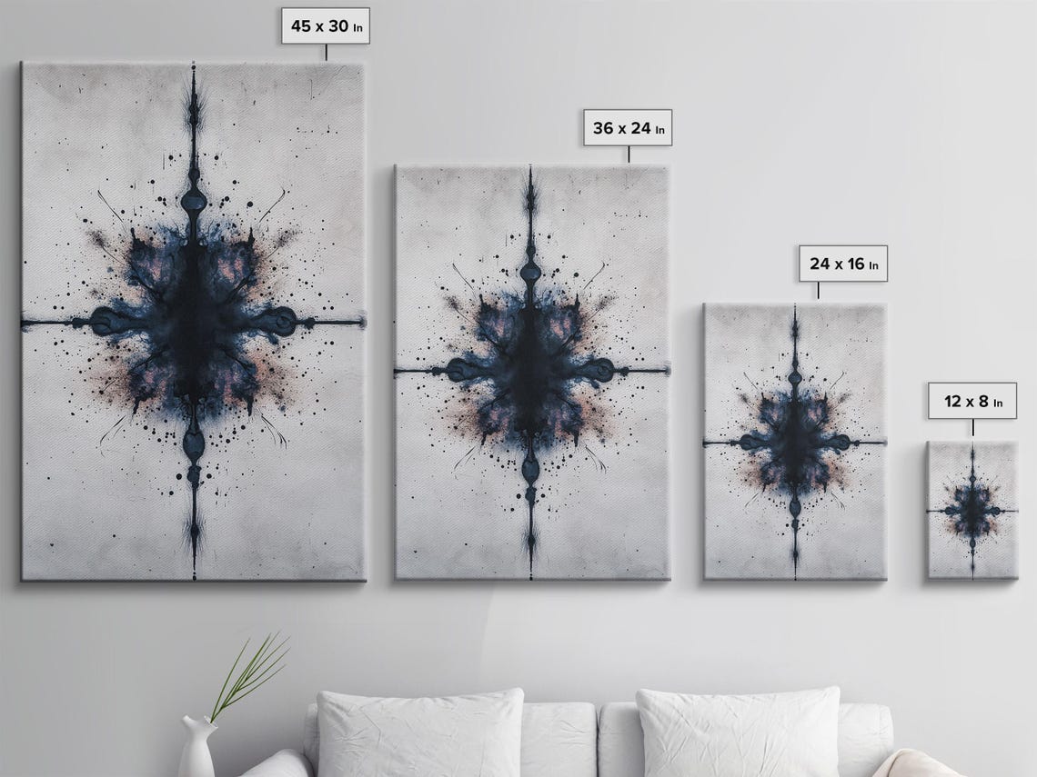 Stark Ink Cross Symmetry Wall Art Print - Image 3
