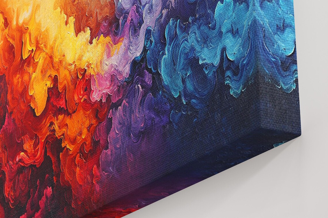 Fire And Ice Fusion - Abstract Modern Art Print - Image 4