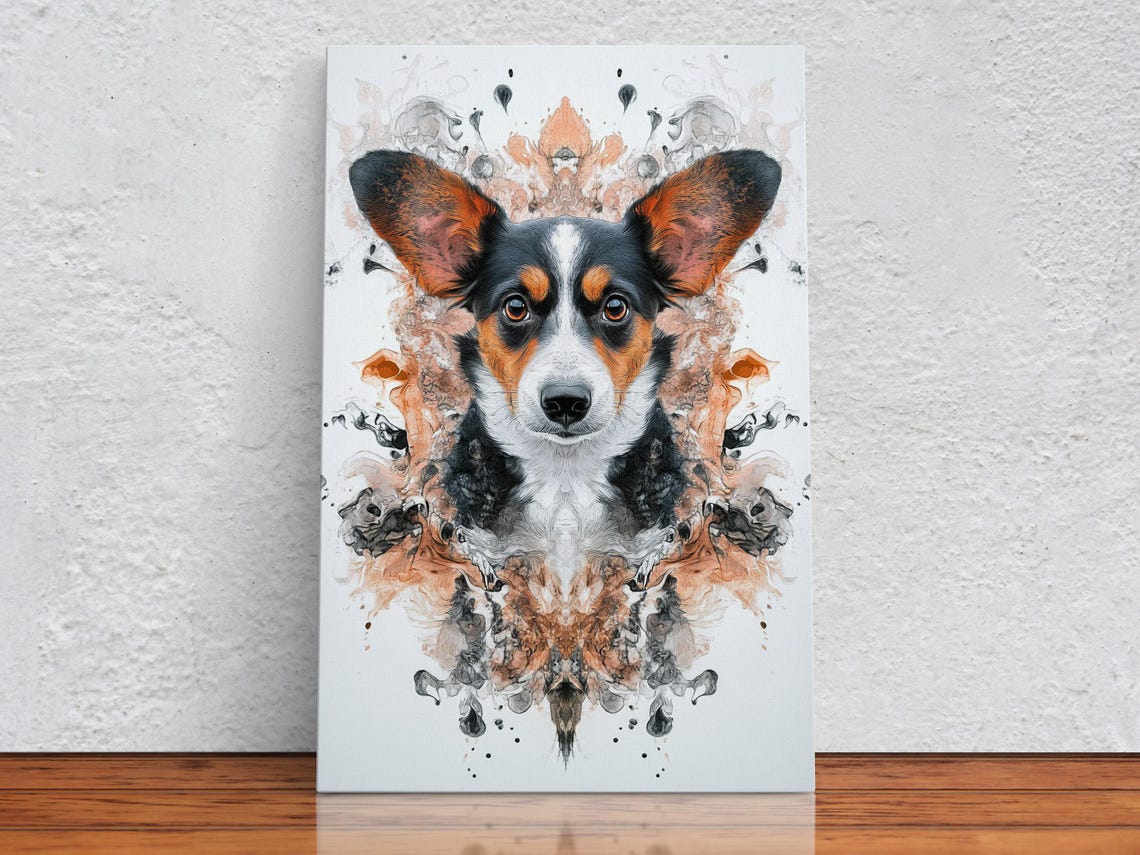 Corgi Ink Splash Poster Print
