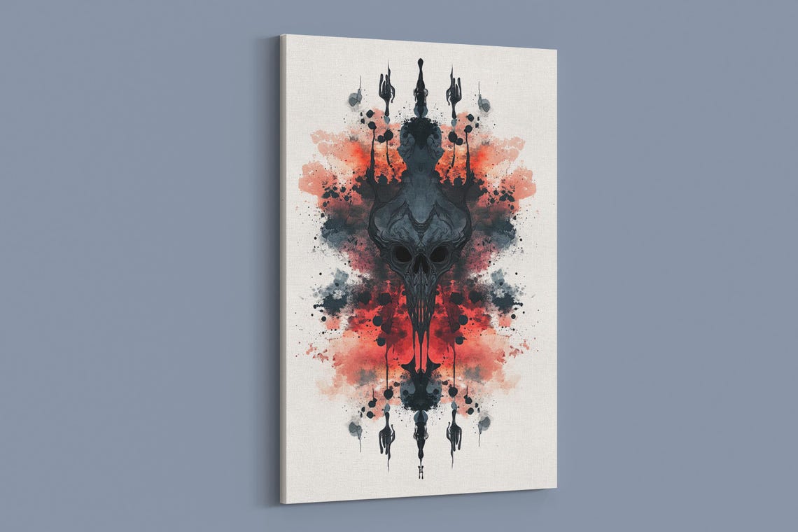 Gothic Skull Ink Art Print - Image 2