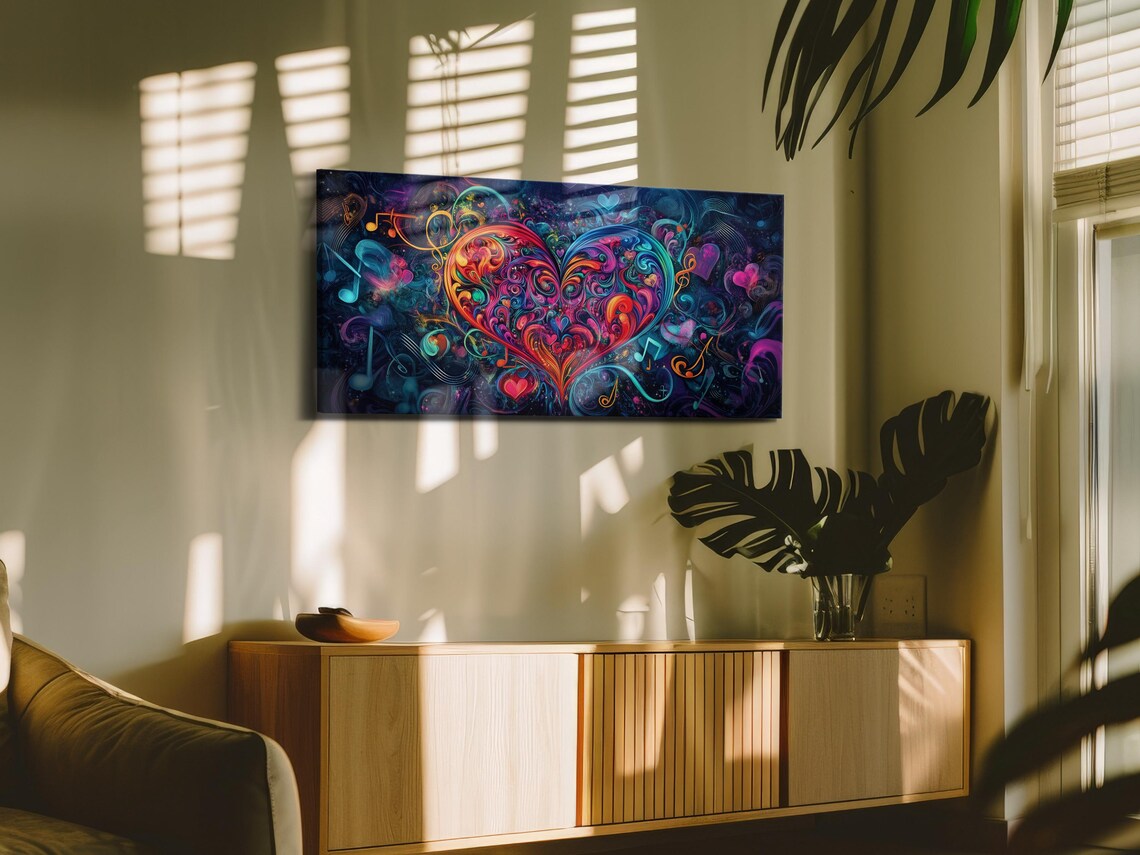 Neon Heart Glow, Valentines Day Wall Decor - Image 3