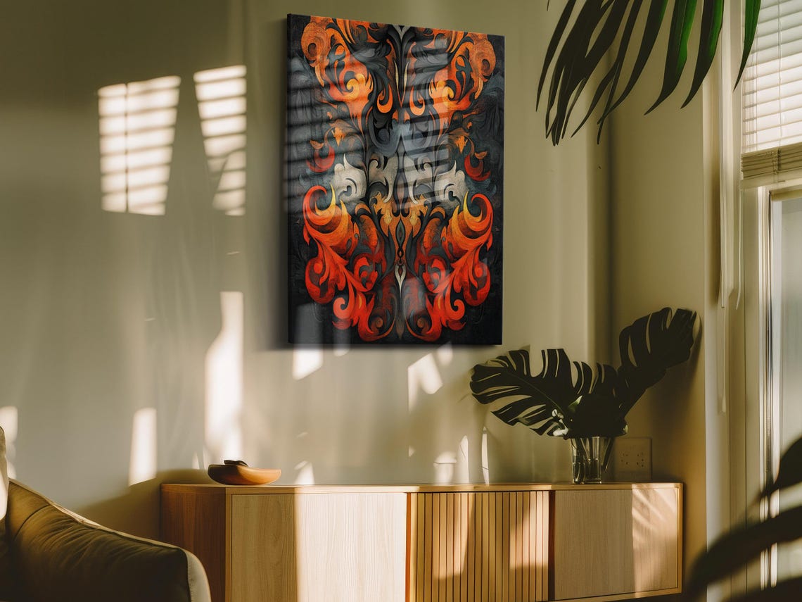 Fiery Swirl Design, Wall Art Print - Image 4