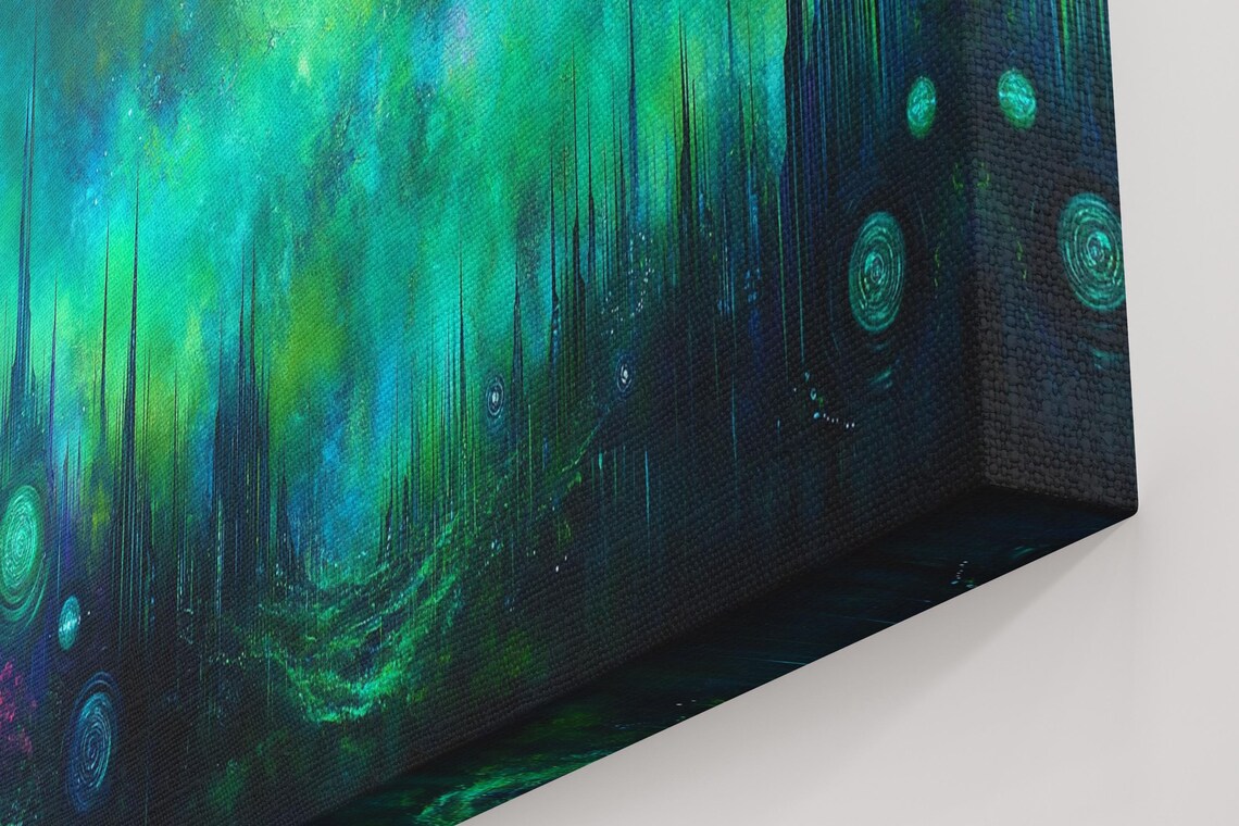 Mystical Emerald Glow Abstract Art Print - Image 4
