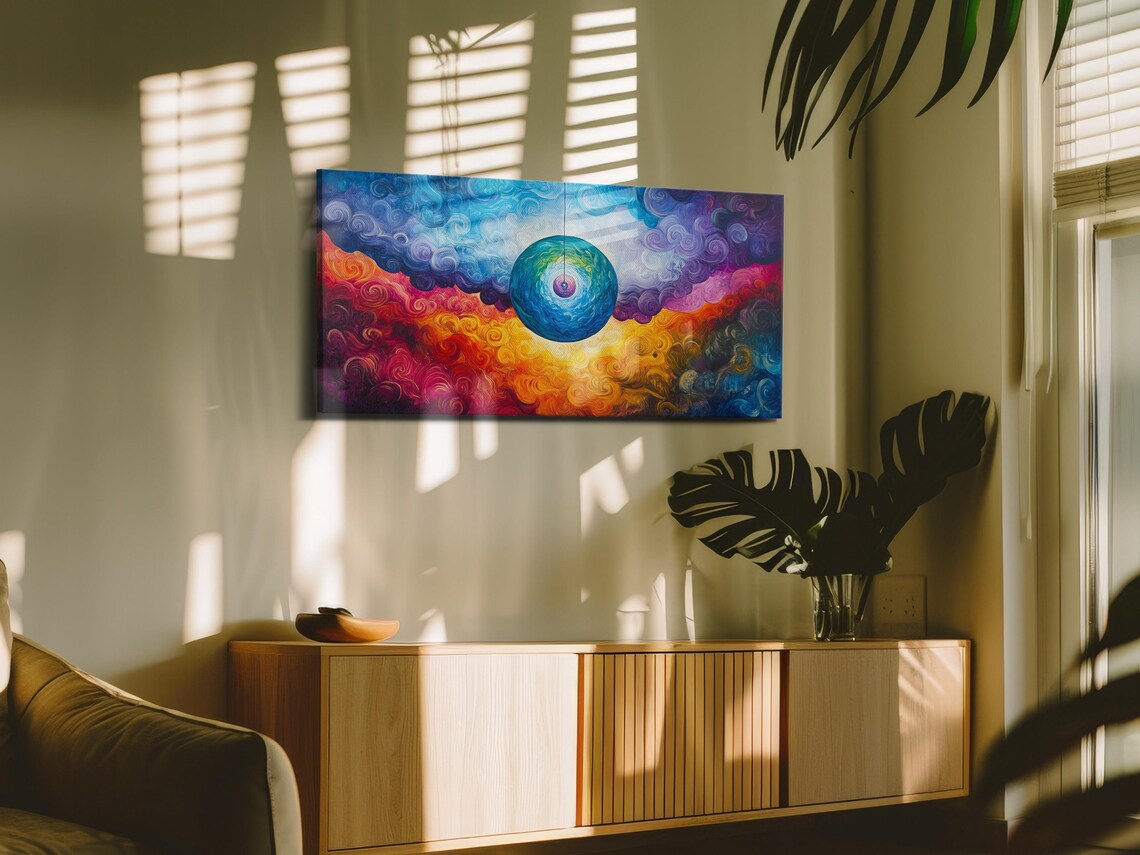 Swirling Colorful Orb, Abstract Art Print - Image 3