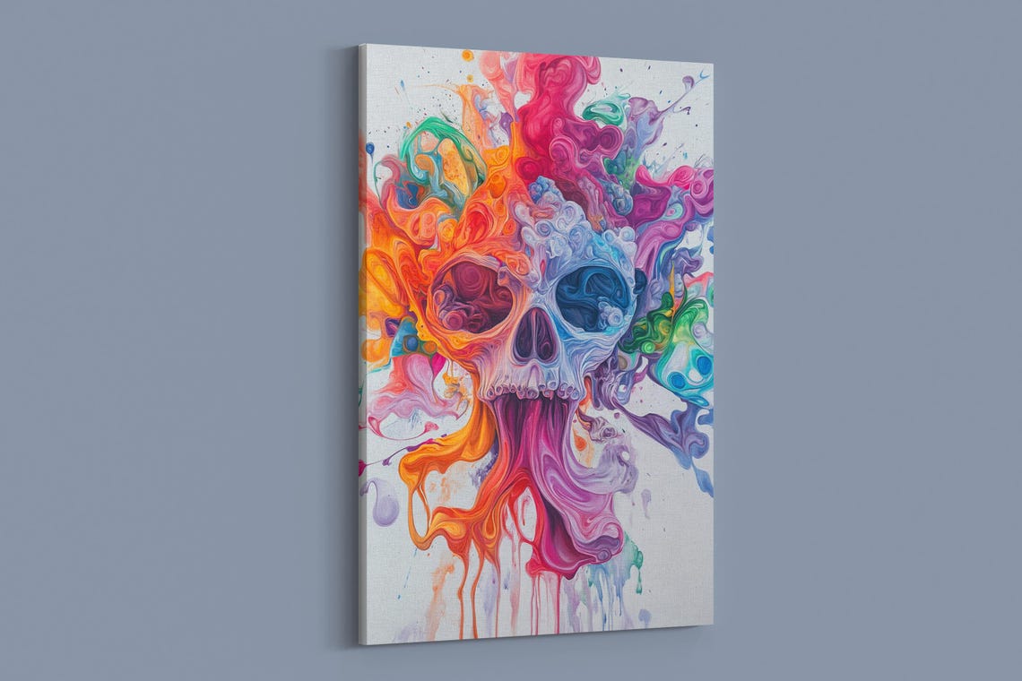 Smoky Skull Abstract, Wall Art Print - Image 2
