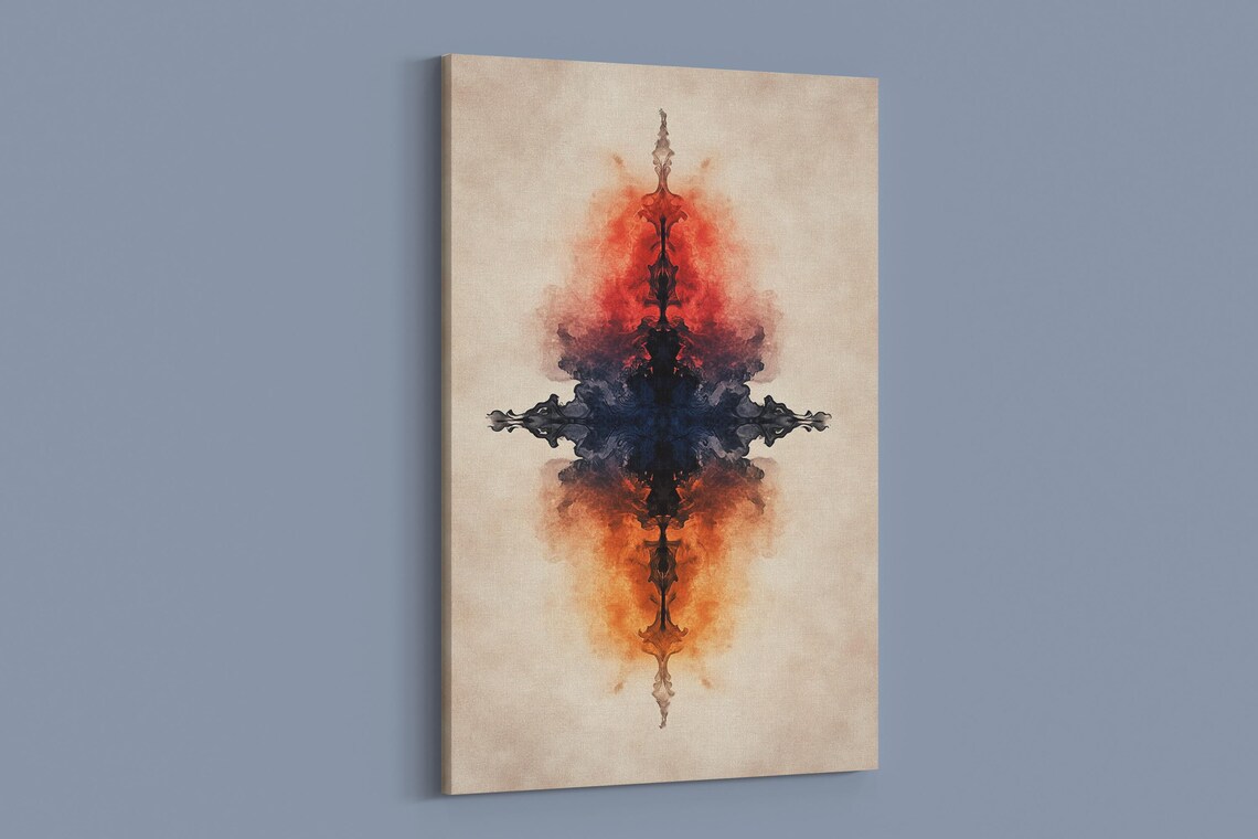 Fiery Gradient Abstract Symmetry Art Print - Image 2
