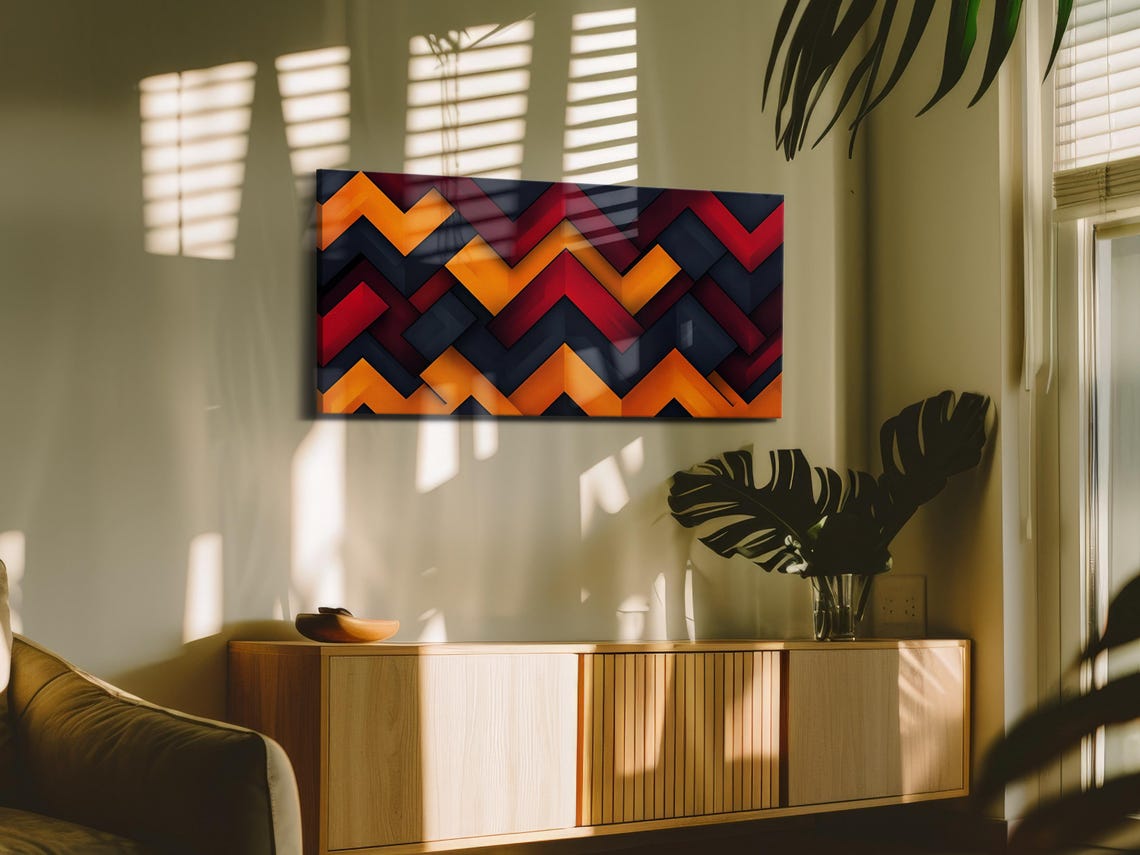 Bold Chevron Design Pattern Art Print - Image 3