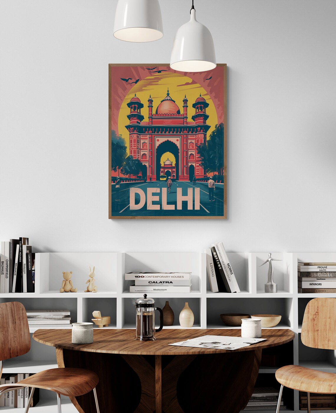 Delhi India Gate Grand Red Sandstone Arch Retro Travel Poster - Image 2