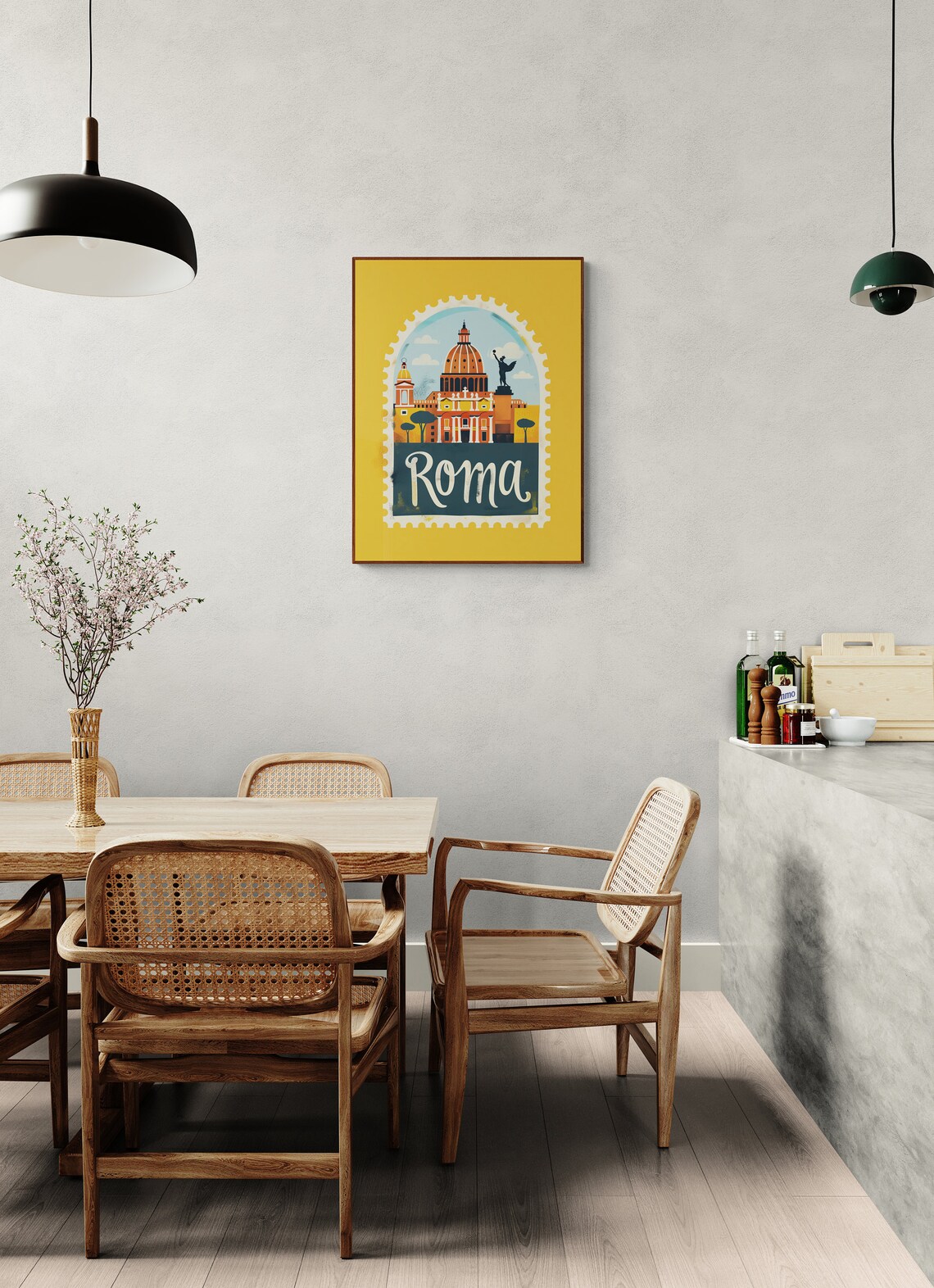 Rome St Peters Basilica Arch Stamp Vintage Italy Travel Poster - Image 3