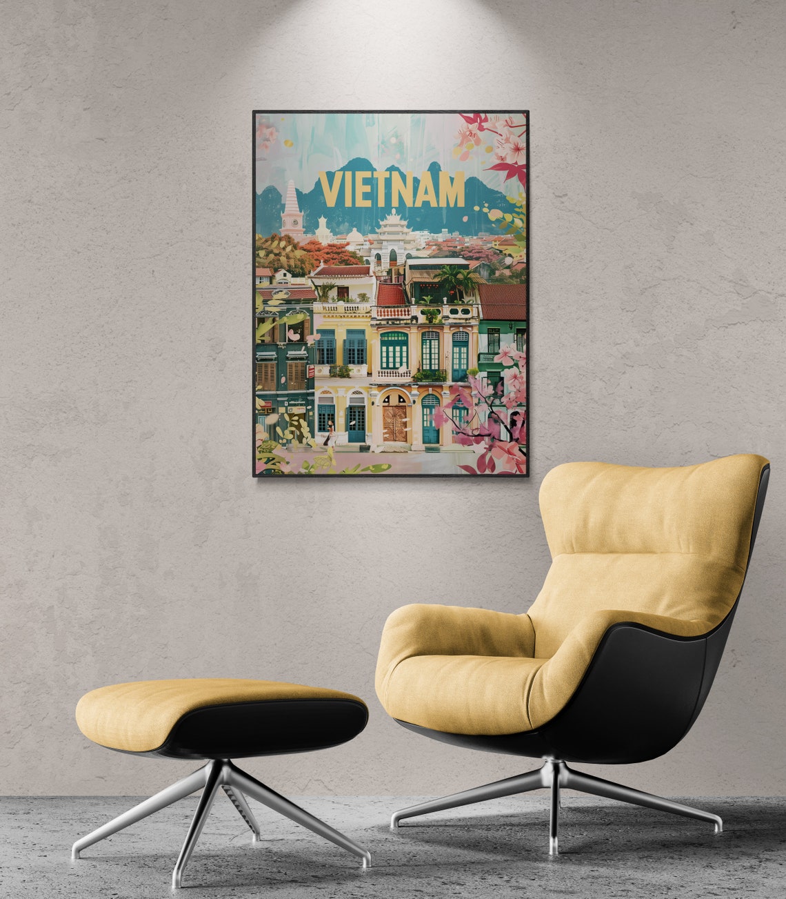 Vietnam Hoi An Old Quarter Colonial Streets Painterly Travel Poster - Image 4