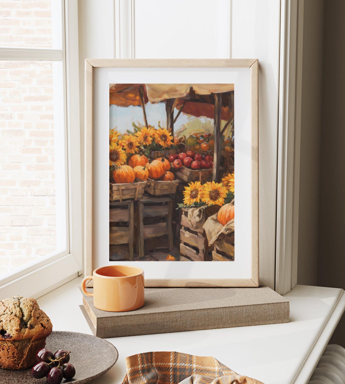 Sunflowers Pumpkins And Apples At Fall Harvest Market Poster - Image 6