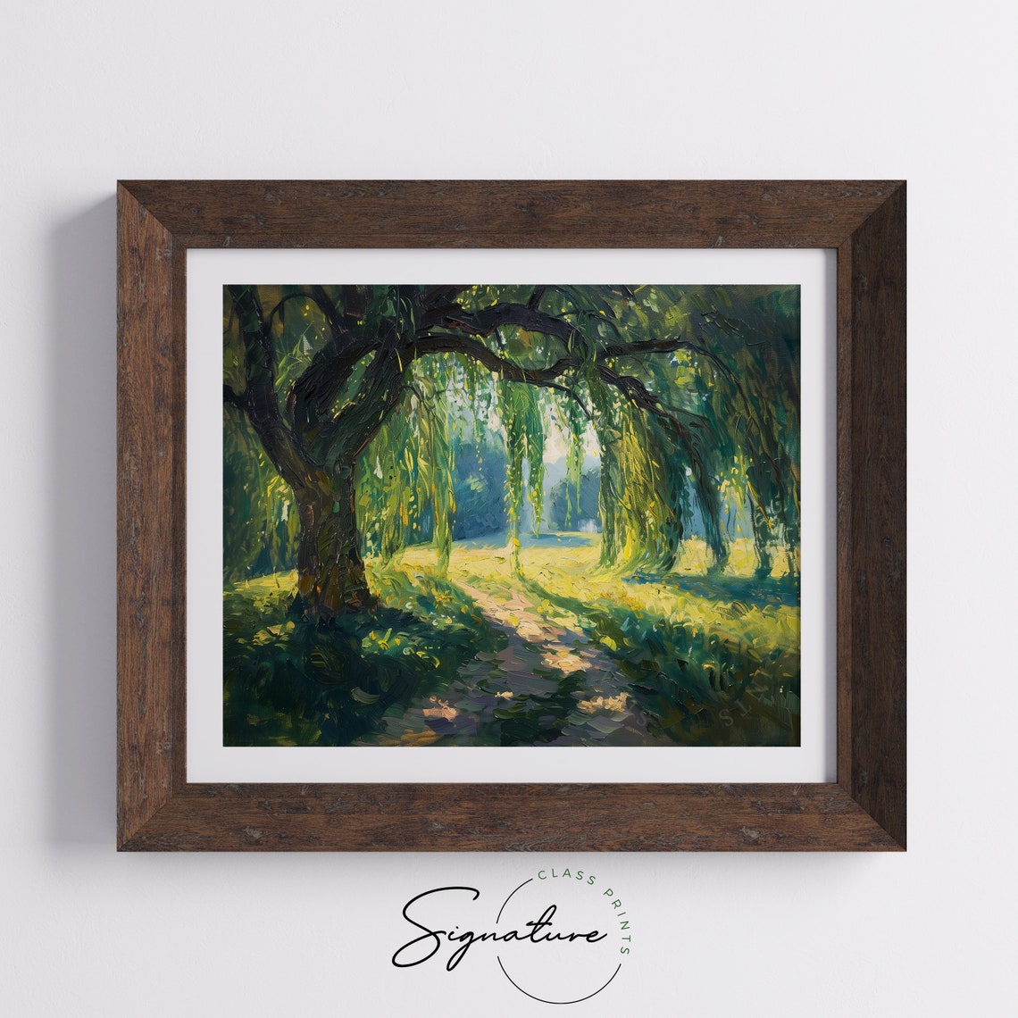 Grand Weeping Willow Over Sunlit Meadow Dappled Light Poster - Image 5