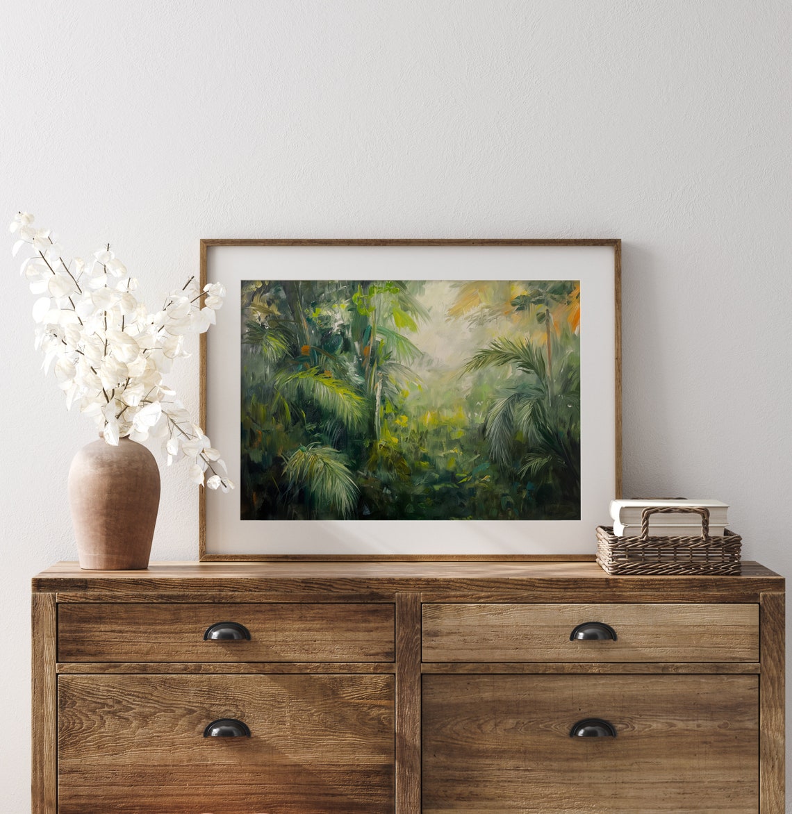 Rainforest Canopy At Dawn Art Serene Jungle Scene Lush Nature Landscape Tranquil Tropical Decor Rustic Wall Art 895 - Image 3