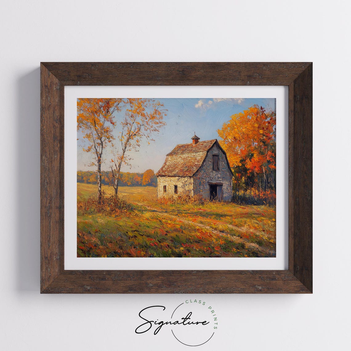 Cozy Rustic Barn Autumn Fields Golden Farmhouse Fall Decor Art Poster - Image 5