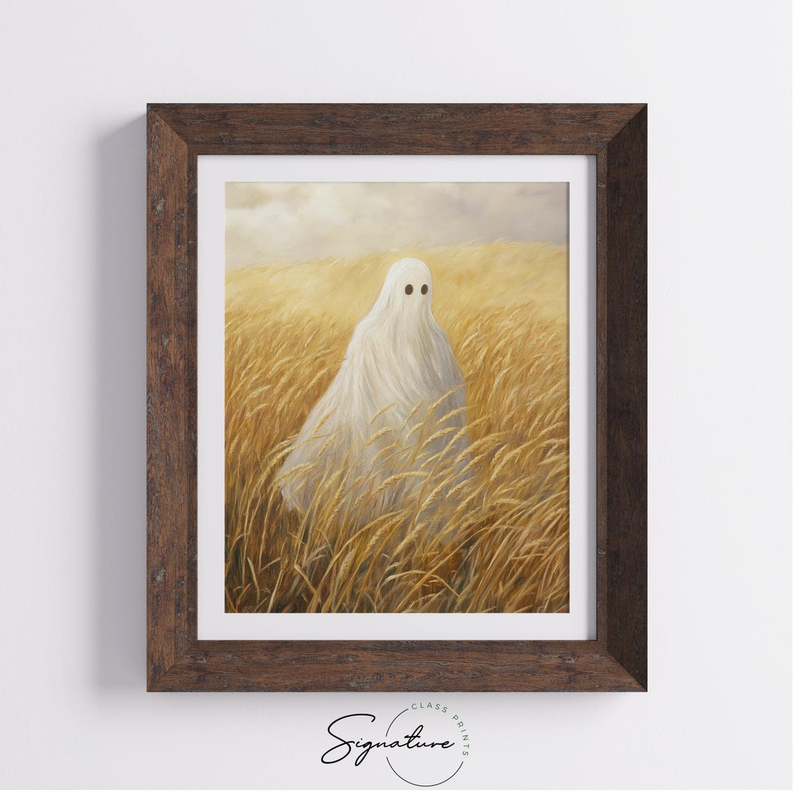 Ethereal White Ghost Golden Wheat Field Soft Autumn Light Poster - Image 4