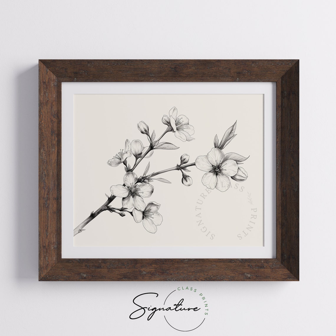 Blossoming Branch Elegant Floral Botanical Sketch Minimalist Poster - Image 5