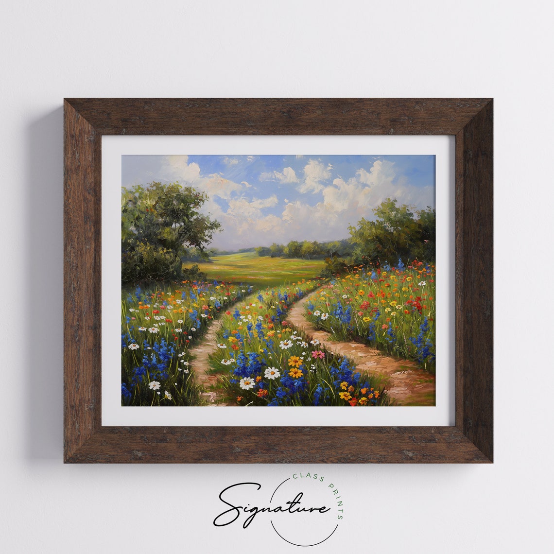 Wildflower Meadow With Winding Path Impressionist Summer Poster - Image 5