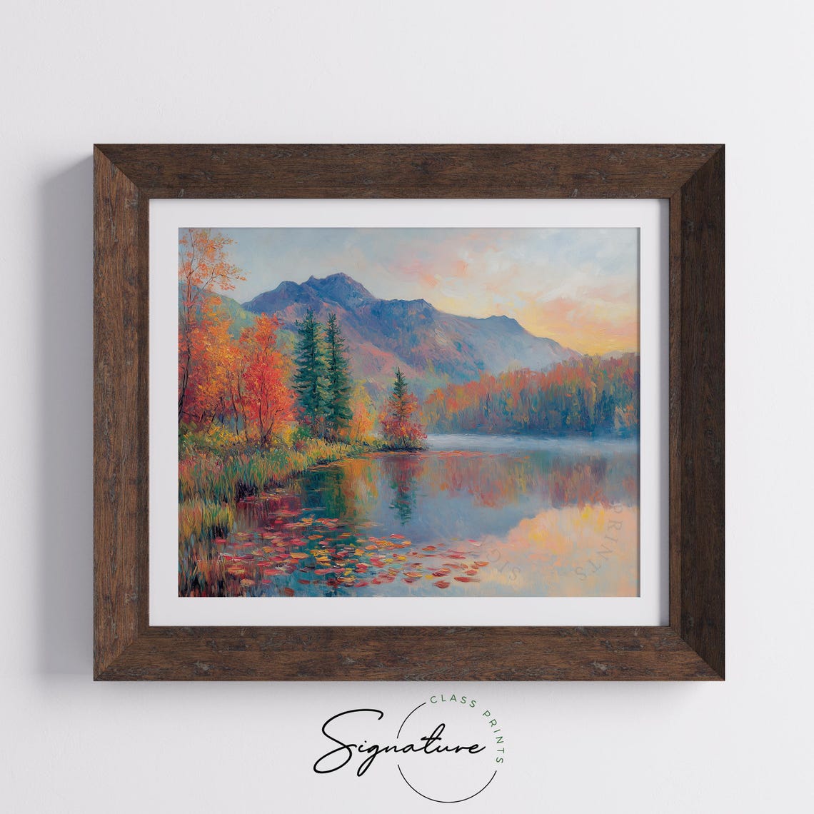 Mountain Lake Shimmering With Autumn Colors at Daybreak Poster - Image 5