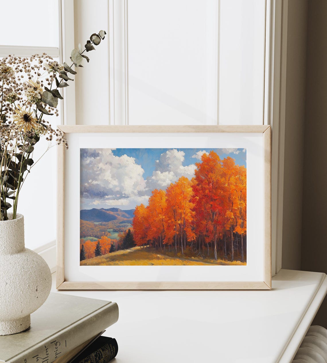 Autumn Maple Trees Fiery Hillside Mountain View Fall Foliage Poster - Image 6