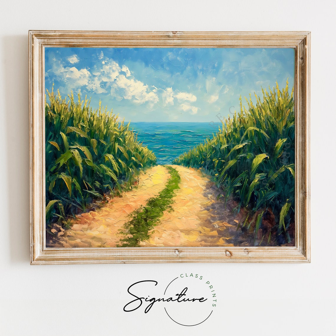 Pourville Corn Path To The Sea Impressionist Landscape Poster