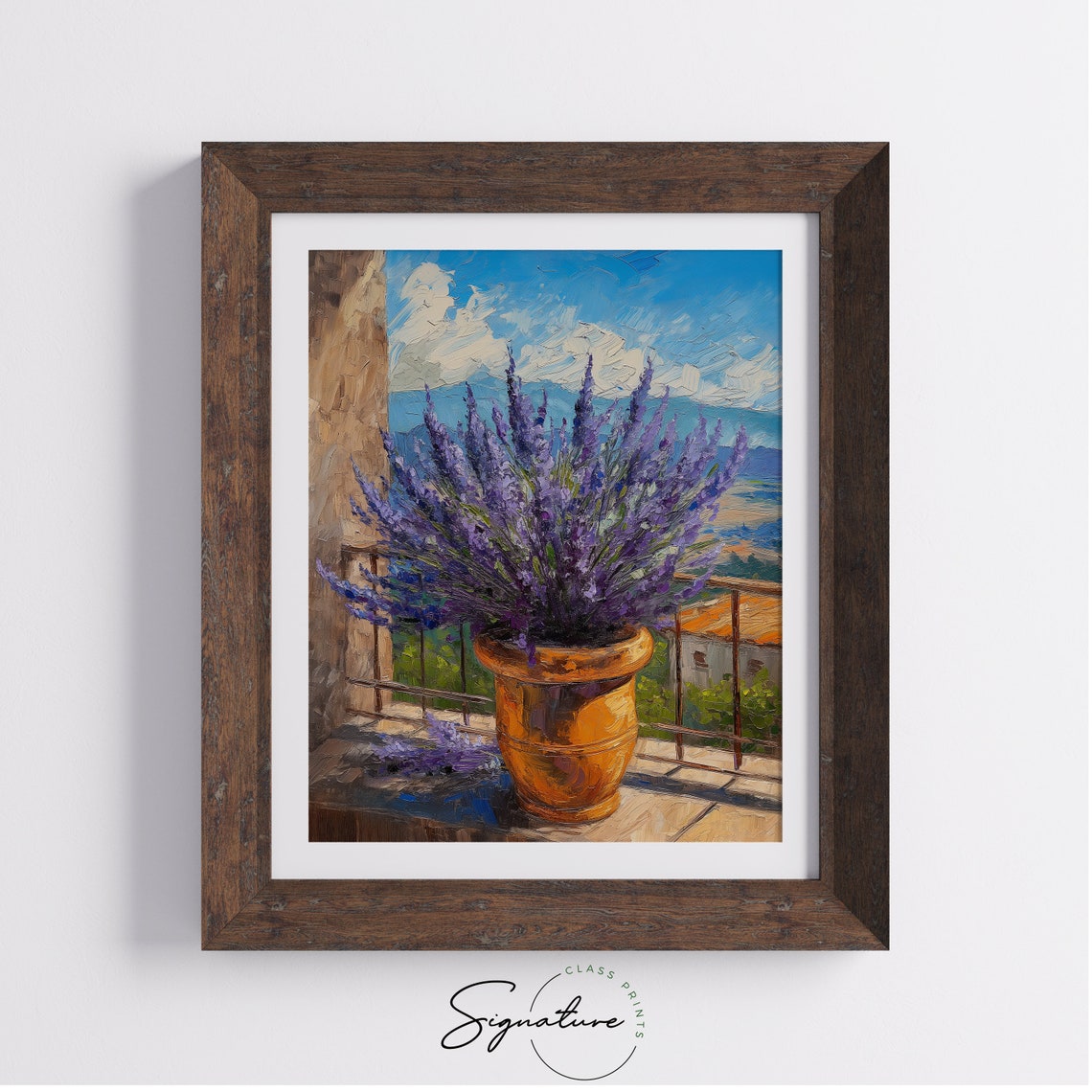 Potted Lavender on Sunny Mediterranean Balcony Flower Poster - Image 4