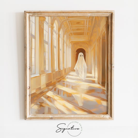 Ghost In Sunlit Hallway Whimsical Moody Wall Art Earthy Rustic Interior Cottagecore Ghost Decor Hall Of Light 1579
