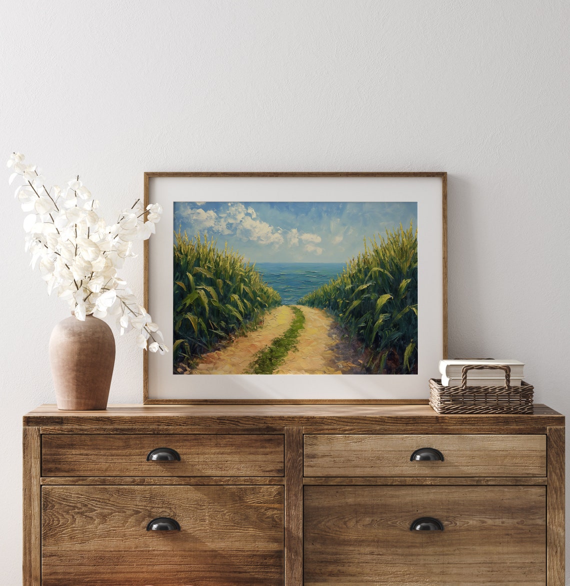 Pourville Corn Path To The Sea Impressionist Landscape Poster - Image 3