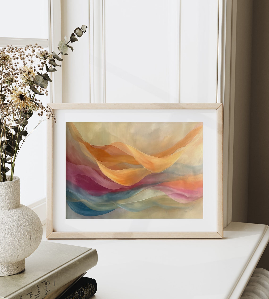 Abstract Autumn Wind Warm Fall Tones Vibrant Ribbon Art Poster - Image 6