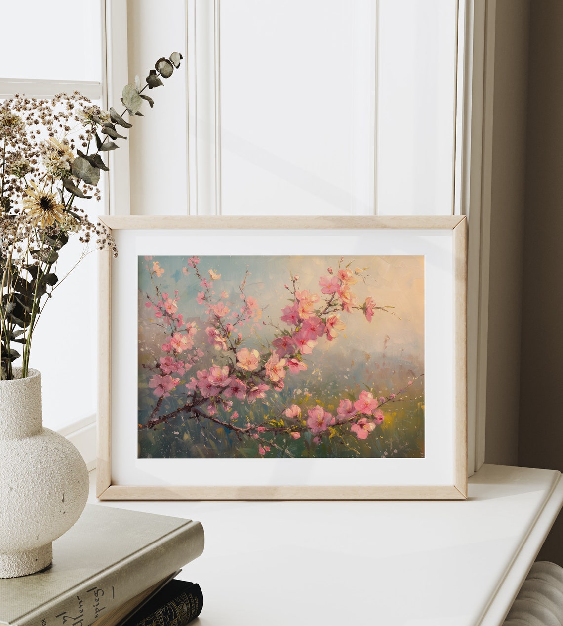 Delicate Pink Peach Blossom Branches Soft Morning Light Poster - Image 6