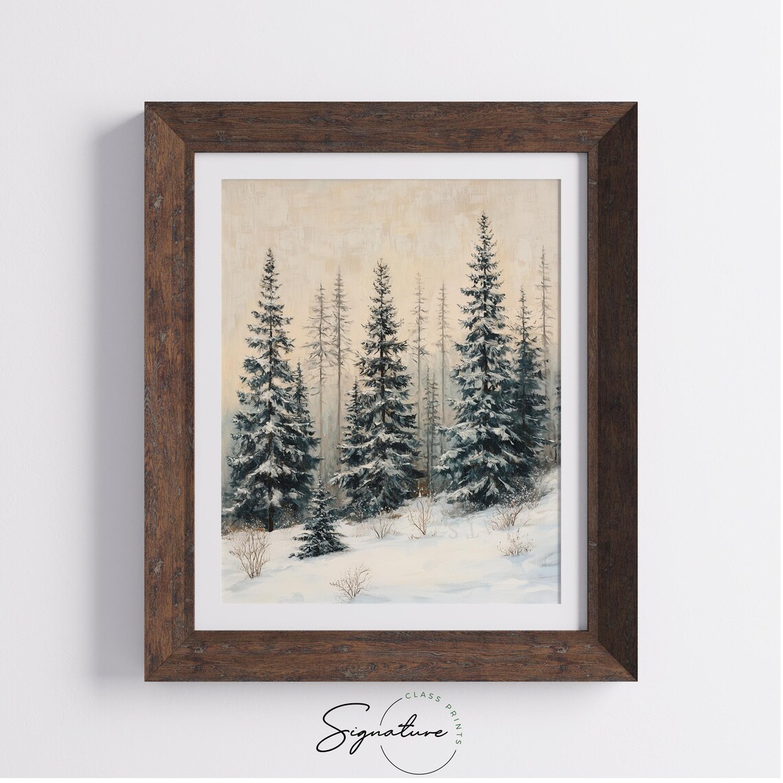 Misty Blue Fir Forest in Soft Foggy Winter Landscape Scene Poster - Image 3