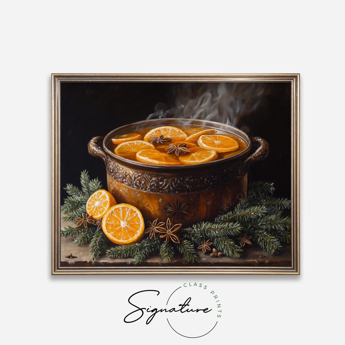 Mulled Cider Pot With Orange Slices Star Anise Steam Still Life Poster - Image 4