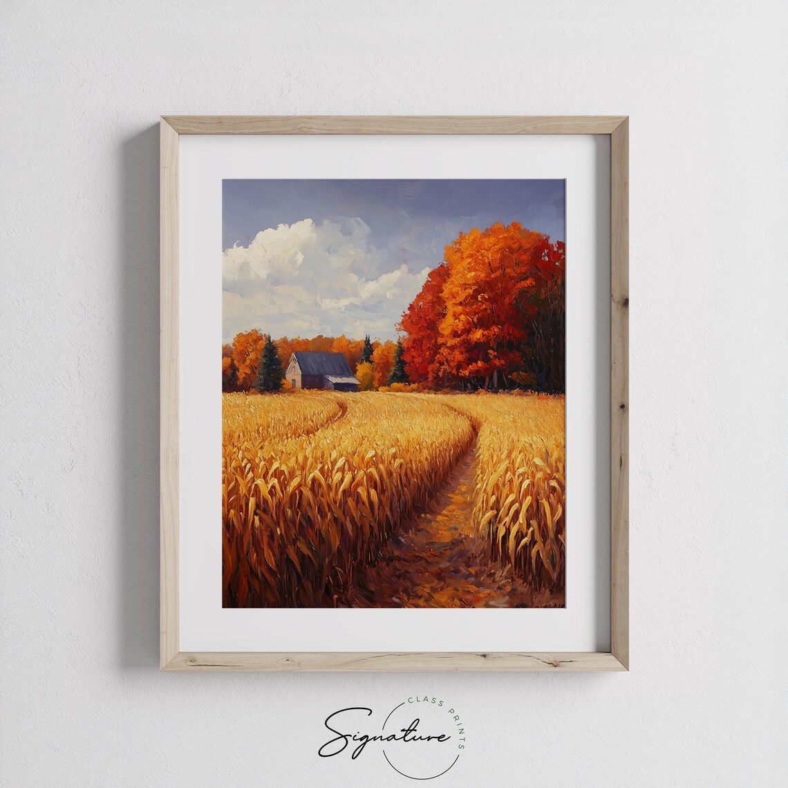 Rustic Barn At The Edge Of A Golden Cornfield Autumn Farm Scene Poster - Image 3