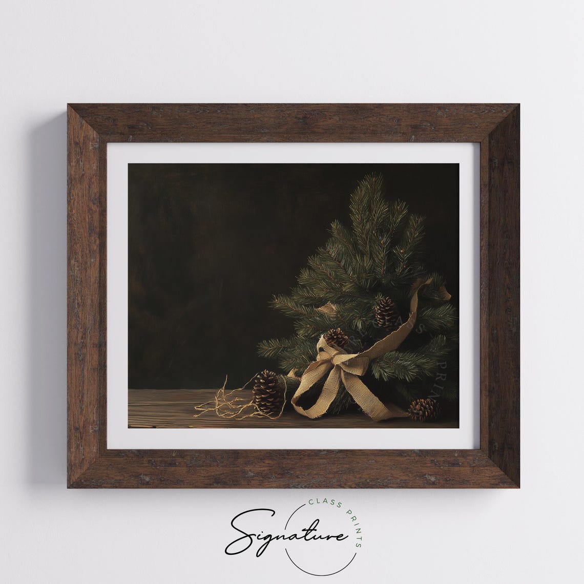 Pine Branch Bundle With Burlap Bow And Pinecones Rustic Poster - Image 5