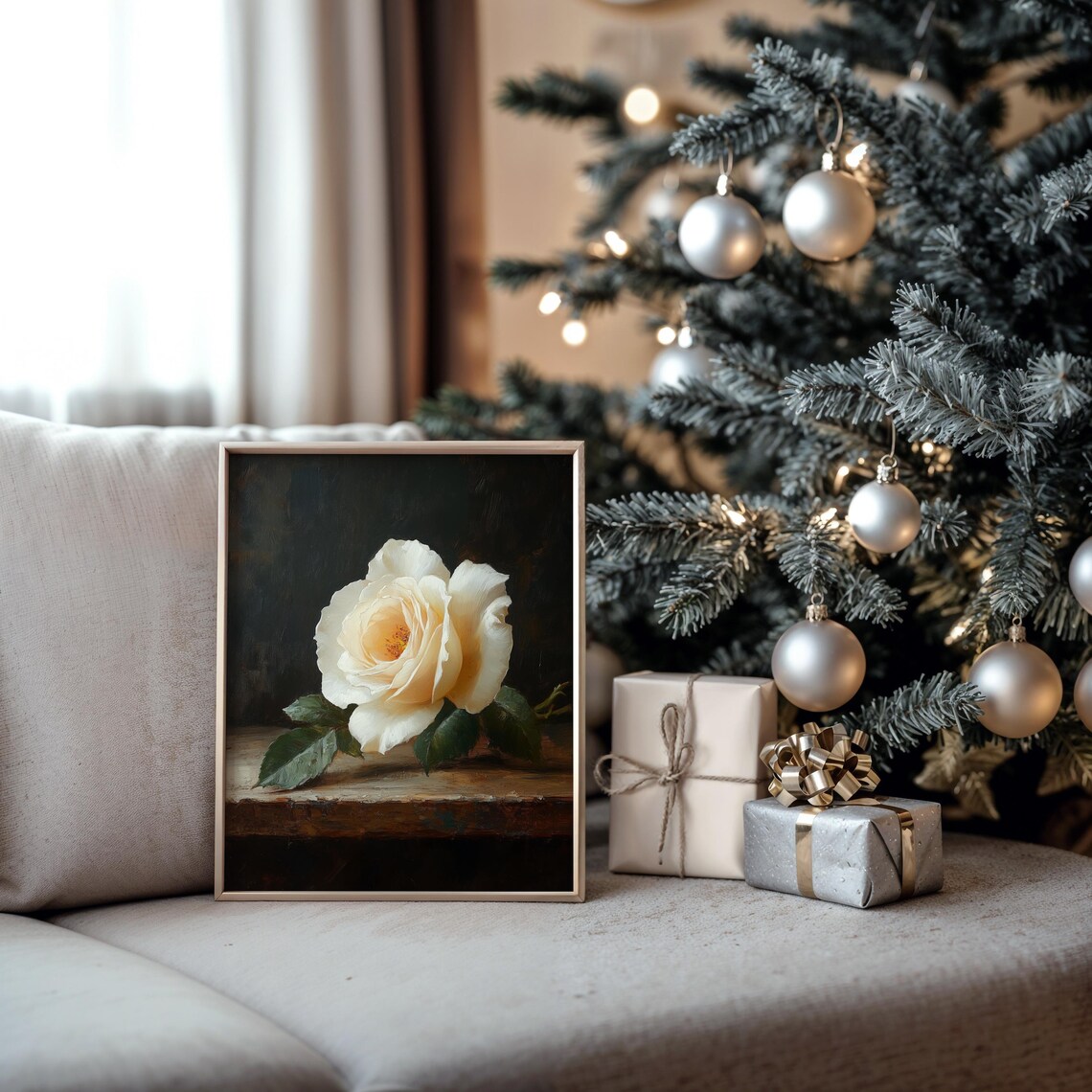 Single White Rose Vintage Botanical Art Print - Image 5