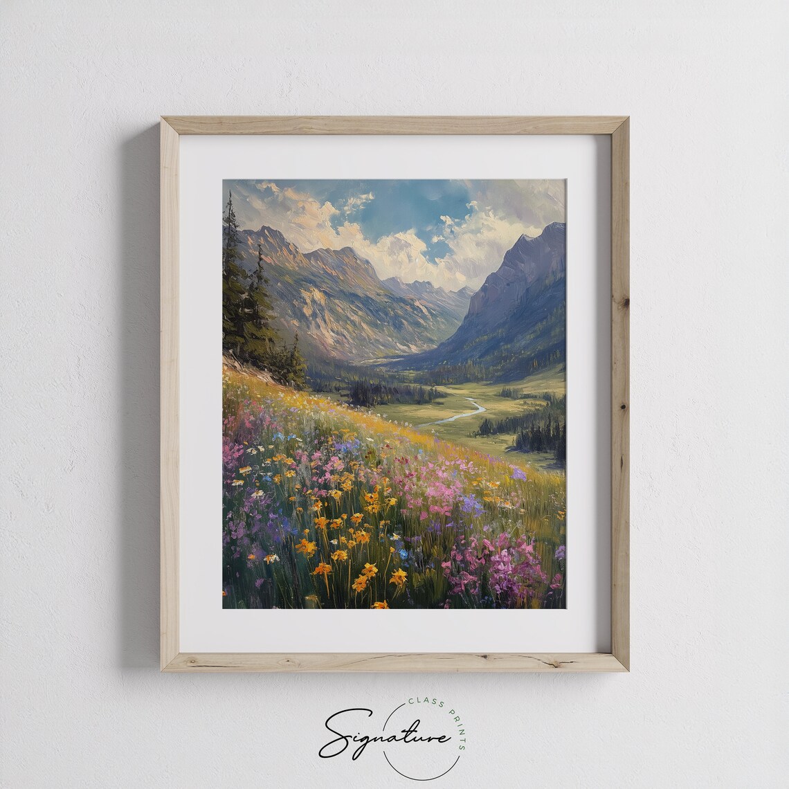 Alpine Valley In Spring Art Print, Mountain Landscape - Image 3