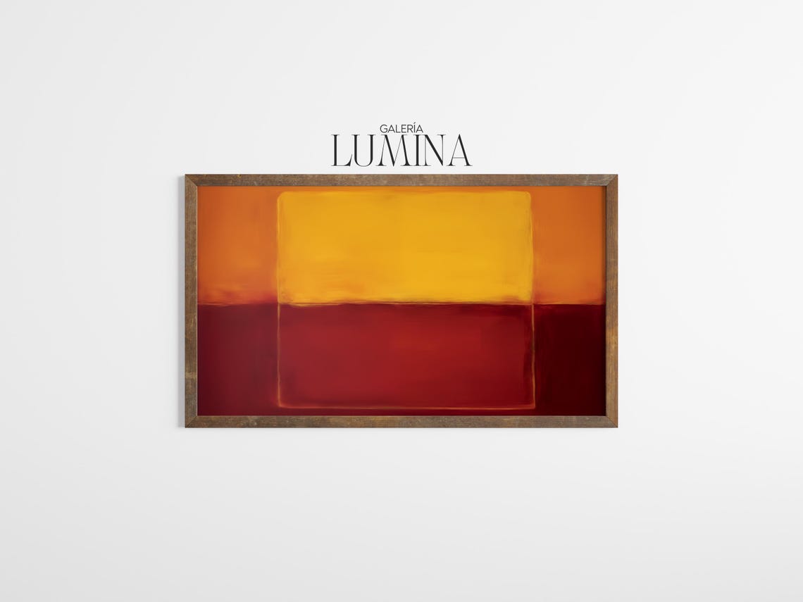Red Yellow Color Block Painting Bold Abstract Geometric Print Modern Minimalist Wall Art Art Frame Tv Art 906 - Image 3