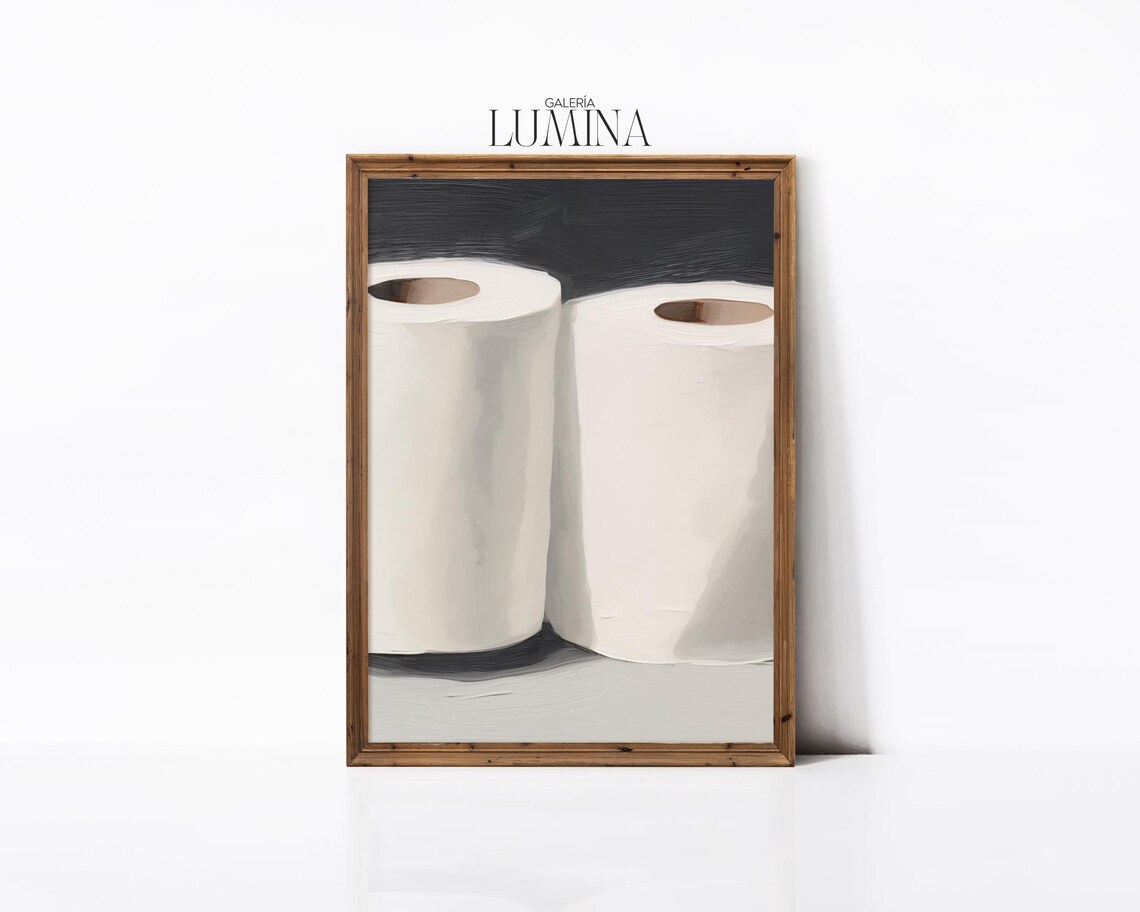 Toilet Paper Rolls Minimalist Bathroom Wall Art Print - Image 2