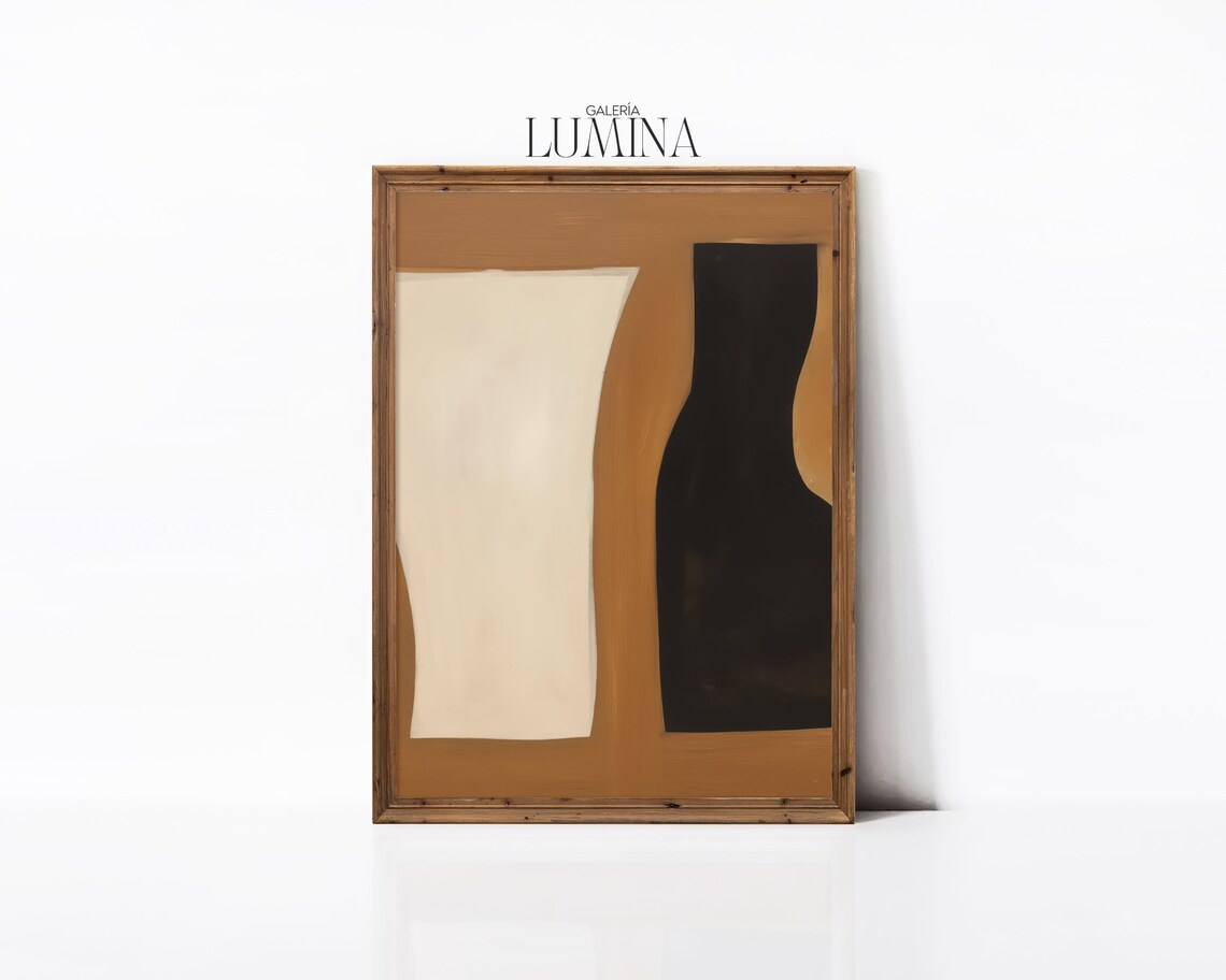 Brown Black Abstract Contemporary Wall Art Print - Image 3