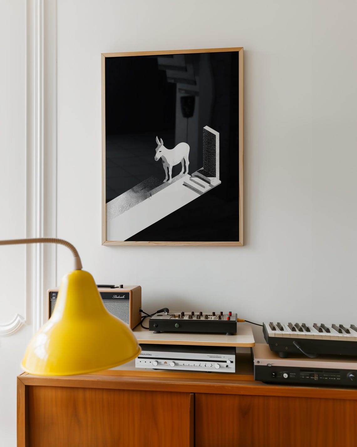 Duotone Donkey Art Print, Hiroshi Nagai Inspired - Image 2